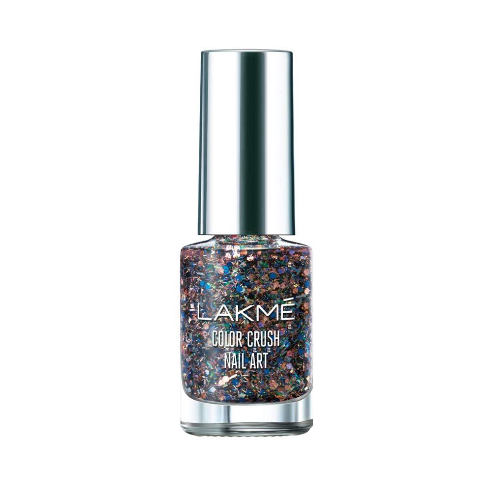 Lakmé Color Crush Metallic Finish Nail Art, G12, 6Ml & Color Crush Nail Art P2, Silver, 6 Ml