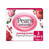 PEARS Soft and Fresh Bathing Bar, 125g (Buy 3 Get 1 Free) & Natural© Pomegranate Brightening Bathing Soap Bar, 125 g (Pack of 3)