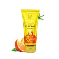 Khadi Natural Vitamin C + Hyaluronic Acid Sunscreen Aqua Gel Spf 50 Pa+++ For All Skin Types | Light Weight Formula | Provides Hydration | Non Sticky | No White Cast | 100Gm, 1 Count