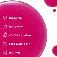 Kiro PH-Play Color Changing Lip & Cheek Oil - Raspberry Ripple, 5.5ml | Hydrating, Skin Brightening, Reduce Fine Lines | Non-Sticky, Non Greasy | Skin Care Infused with Moringa, Rosehip & Avocado Oils