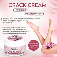 Globus Naturals Crack Cream for Dry Cracked Heels & Feet, Enriched with Aloevera, Grapes, Rose, Almonds, Lavender, 100g