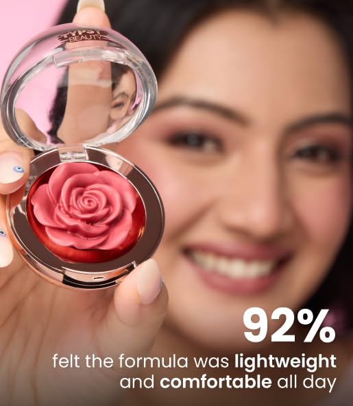 Typsy Beauty Enchanted Garden Rose Blush I 3D Cream Blush | Princess Charming I Infused with Vitamin E & Carnauba Wax I Cream to Matte Finish on Application | Dusty Rose I Korea Formulated | 4.8g