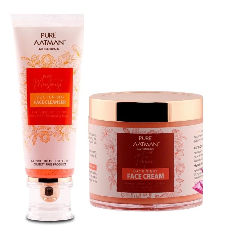 PURE AATMAN Women & Men Pure Potion Day & Night cream For Glowing Skin 100g With Moistmist Softening Face Cleanser (Face reviving kit) (Combo Pack Of -2)