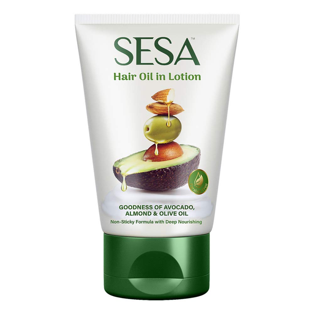 SESA Hair Oil In Lotion 100Ml Non-Sticky Oil Replacement & Leave-In Hair Lotion Bhringraj & 17 Ayurvedic Herbs With Nourishing Oils & Vitamin E All Hair Types No Mineral Oil
