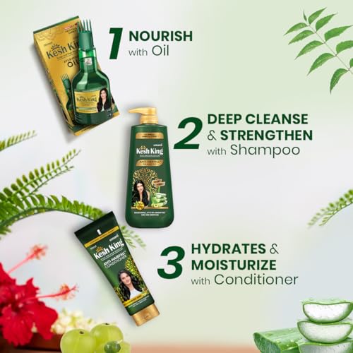 Kesh King Ayurvedic Anti-Hairfall Shampoo | Reduces hairfall | 21 Ayurvedic herbs | No Paraben & No Silicon | Enriched with Aloe Vera, Bhringraja & Amla | 600 ml