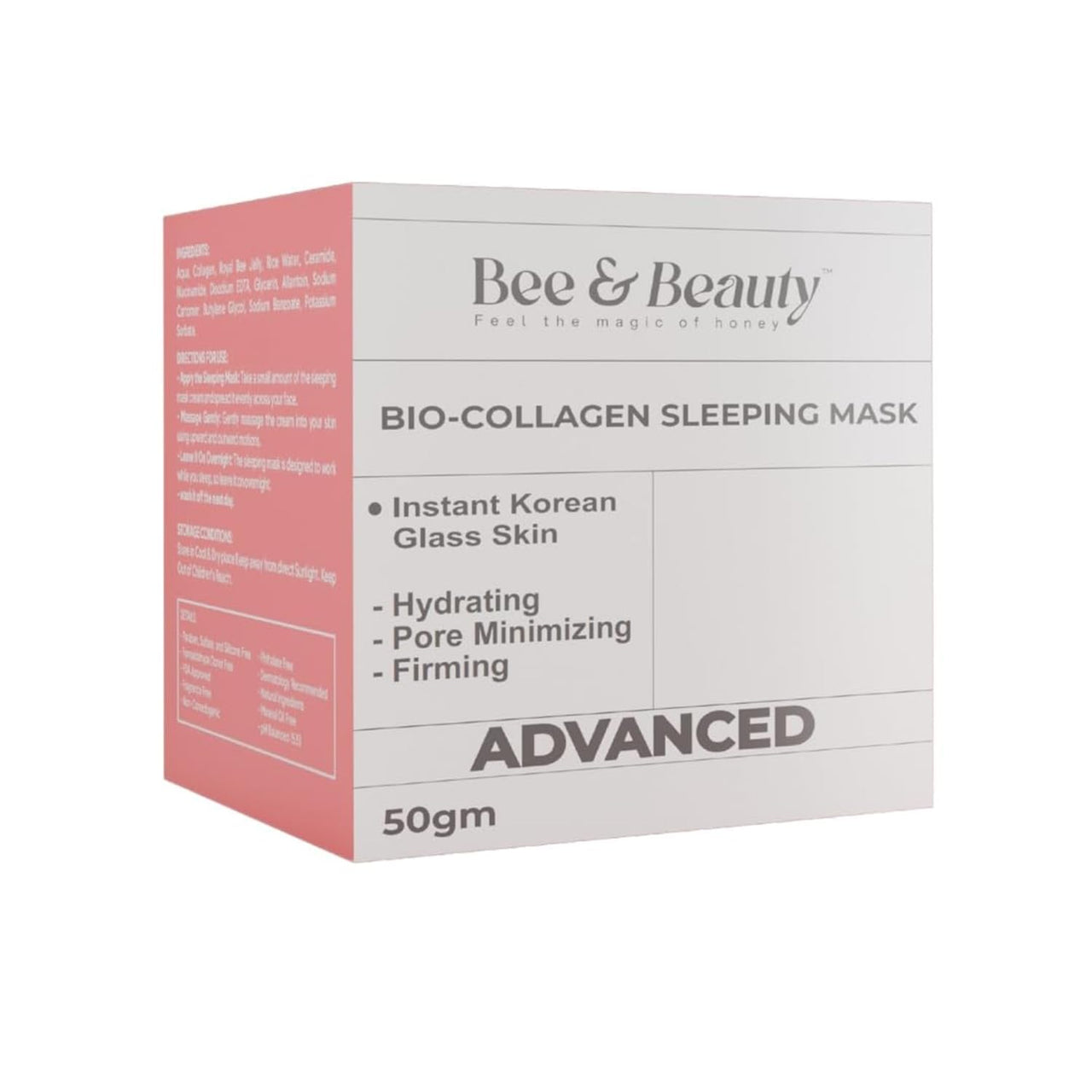 Bee & Beauty Bio Collagen Sleeping Mask For Anti-Aging And Skin Rejuvenation | Overnight Hydrating Collagen Face Mask With Nourishing Ingredients To Firm | Smooth | Repair Skin, 1 count