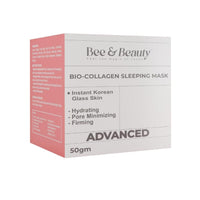 Bee & Beauty Bio Collagen Sleeping Mask For Anti-Aging And Skin Rejuvenation | Overnight Hydrating Collagen Face Mask With Nourishing Ingredients To Firm | Smooth | Repair Skin, 1 count