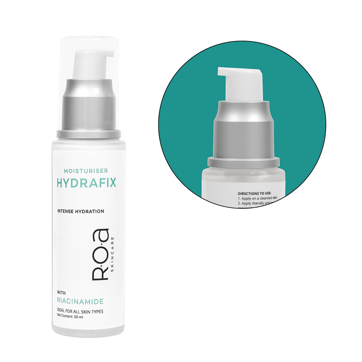 R.O.A SKINCARE Hydrafix moisturizer for dry skin face with Niacinamide, Ceramides and Peptides | Long lasting moisture for barrier repair | Non-Comedogenic oil free moisturizer | 50ml