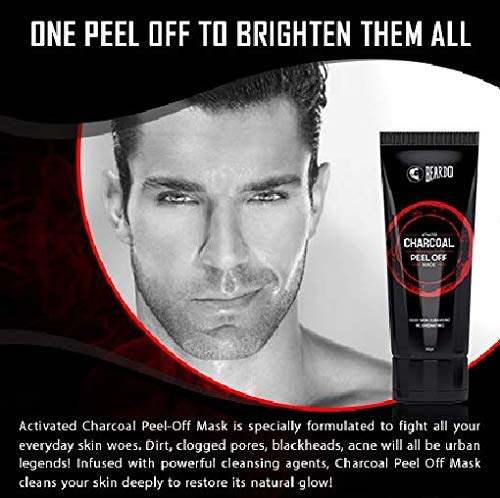 BEARDO Activated Charcoal Peel Off Mask, 100g (100gm) and Streax Hair Serum, 100ml