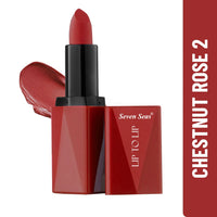 Seven Seas Lip To Lip Matte Full Coverage Long Lasting Lipstick | Smooth Application |Transferproof & Smudge Proof | Highly Pigemented Lipstick for Women (Chestnut Rose-II)