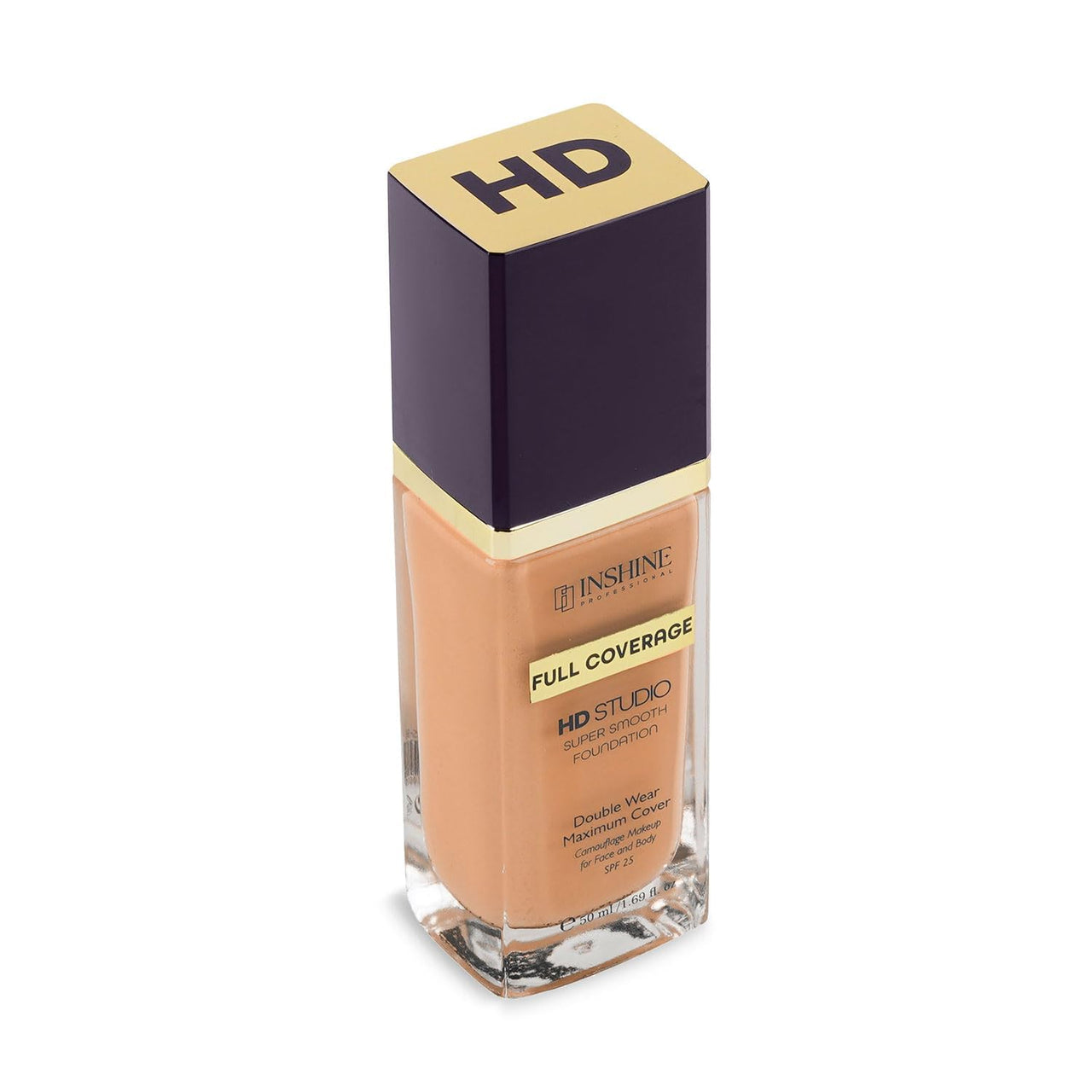 INSHINE 24-Hour Full Coverage Foundation – Lightweight, Waterproof, Oil Control, Sweat & Humidity-Resistant with Non-Cakey Matte Finish - Caramel
