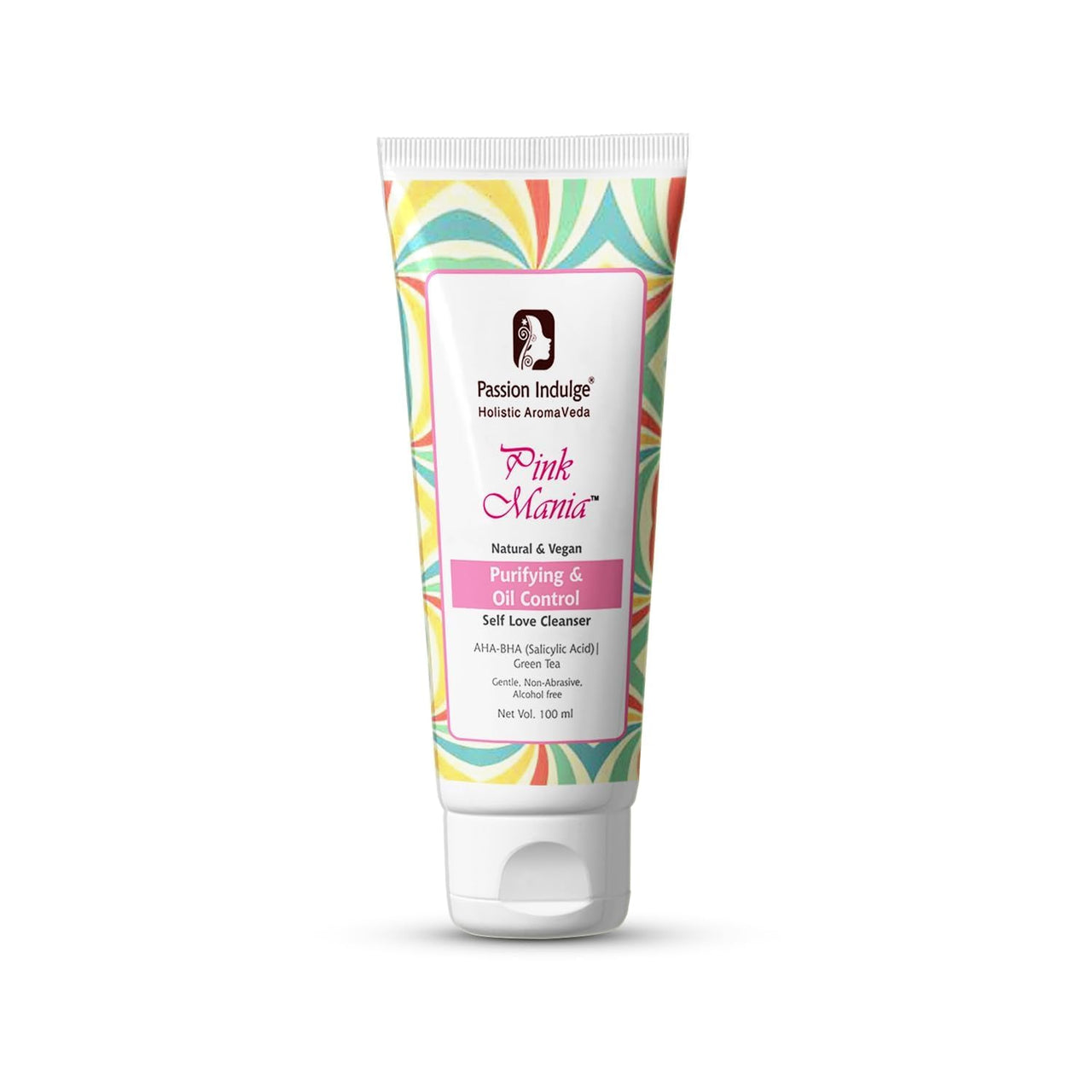 Passion Indulge AHA BHA Face Wash For Acne, Oily skin | Pinkmania Cleanser For Skin Purifying & Oil Control With Turmeric & Green Tea | Acne Removal - 100 ml