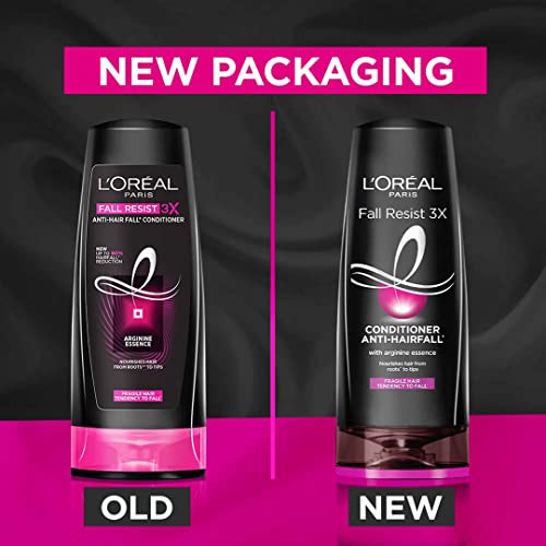 L'Oréal Paris Anti-Hair Fall Conditioner, Reinforcing & Nourishing for Hair Growth, For Thinning & Hair Loss, With Arginine Essence and Salicylic Acid, Fall Resist 3X, 180/192.5 ML (Weight May Vary)