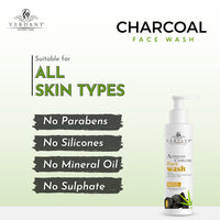 Verdant Natural Care Activated Charcoal Face Wash for Men & Women (Parabens & Sulphates Free) 200ml