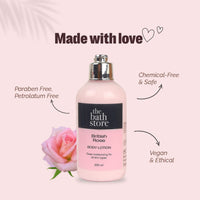 The Bath Store British Rose Body Lotion for Women & Men | Body Moisturizer for Oily Skin & Dry Skin - Deep Moisture, Non Sticky Body Lotion | Moisturizer for Body - 200ml