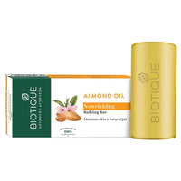 Biotique Bio Basil and Parsley Body Revitalizing Body Soap, Pack of 3, 225 g (3 x 75 g) & Biotique Almond Oil Nourishing Body Soap, 150g