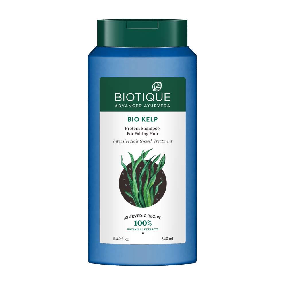 Biotique Bio Kelp Protein Shampoo for Falling Hair Intensive Hair Regrowth Treatment, 340ml & Biotique Bio Bhringraj Fresh Growth Therapeutic Oil, 120ml