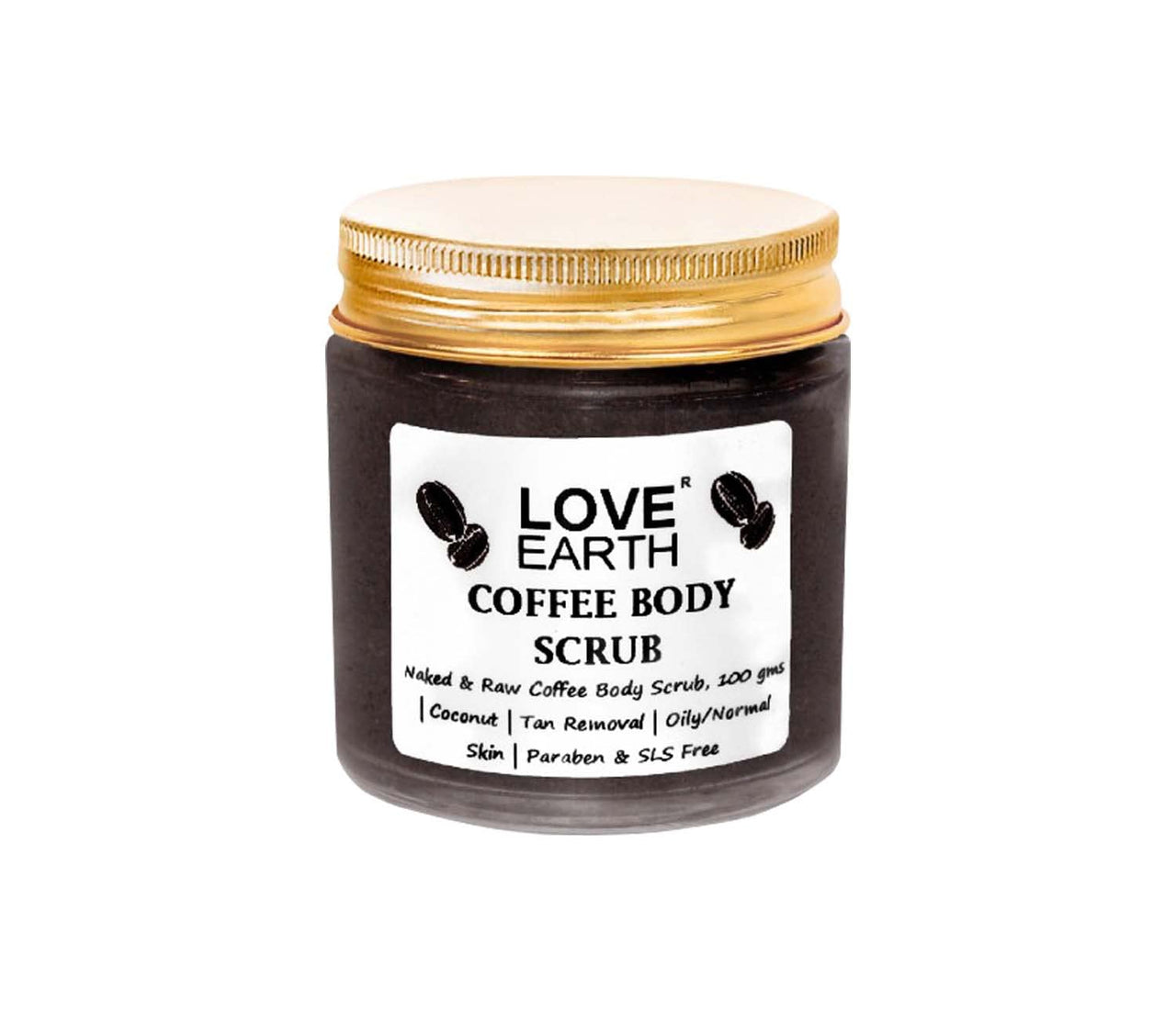 Love Earth Coffee Body Scrub With Organic Shea Butter & Vitamin E For Skin Moisturization & Tan Removal For Soft-Smooth Skin | Bathing Scrub with Coconut Oil | All Skin Types 100gm