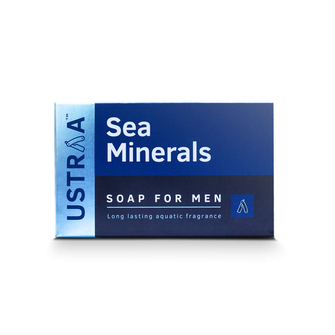 Ustraa Deo Soap For Men With Sea Minerals - 100 gm - Pack of 8 | Fresh Aquatic Fragrance | Deodorizing Soap With Sea Minerals | Rich & Intense Foam | For all skin types