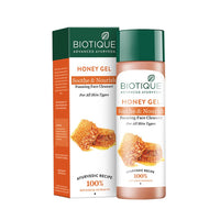 Biotique Honey Water Pore Tightening Brightening Toner With Himalayan Waters, 120ml & Biotique Honey Gel Soothe & Nourish Foaming Face Cleanser Foe All Skin Types, 120ml