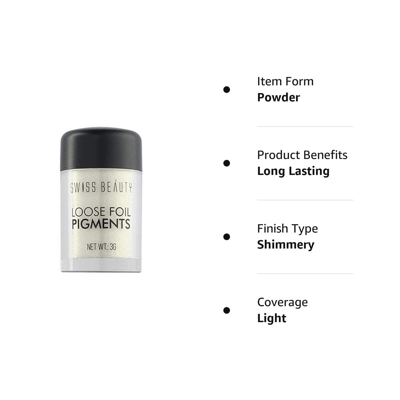 SWISS BEAUTY Shimmery Loose Foil Pigments Powder Eyeshadow, Eye Makeup, Shade-11, 3G, Green