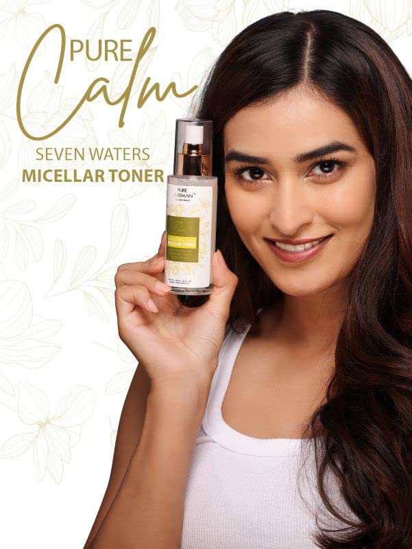 PURE AATMAN Seven Waters Micellar Toner | 100 ml Cleansing Water | Cleansing & Brightening