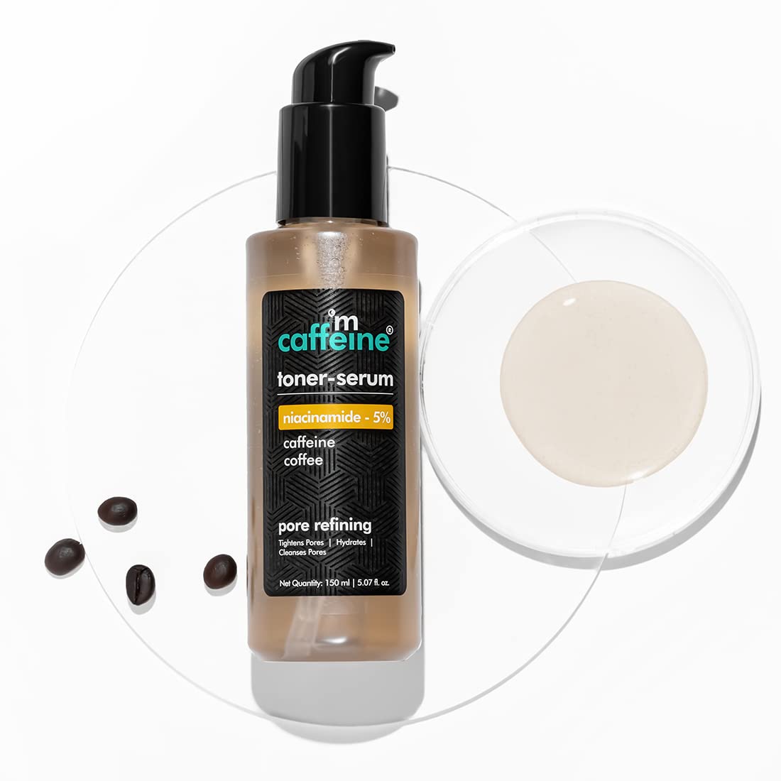 mcaffeine 5% Niacinamide 2 In 1 Toner-Serum With Coffee For Pore Refining|Fades Blemishes, Tightens & Cleanses Pores|24 Hrs Hydration|Lightweight Face Toner For Women & Men - 150 Ml, Pack of 1