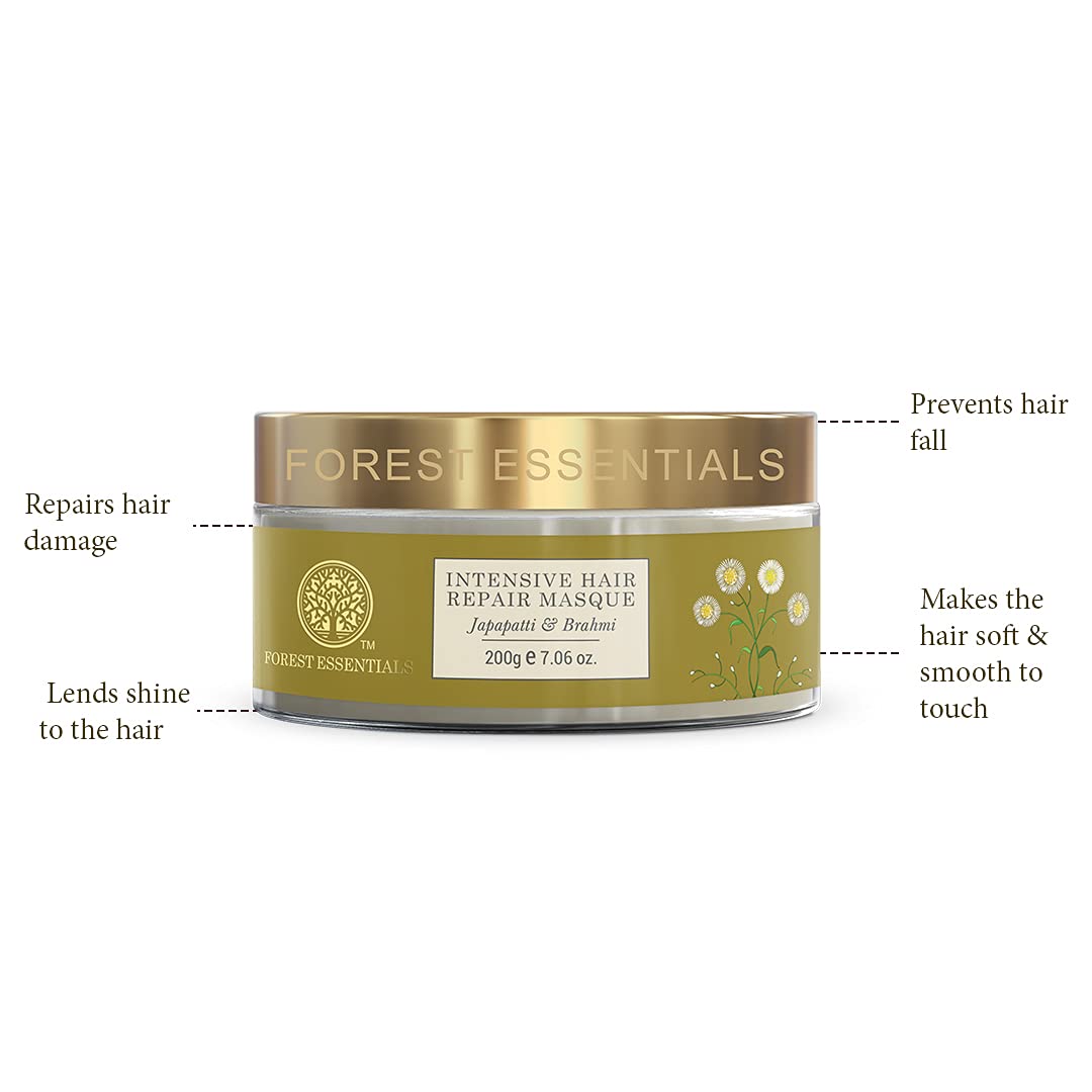 Forest Essentials Intensive Hair Repair Masque Fresh Japapatti & Brahmi | Ayurvedic Hair Mask For Frizzy And Dry Hair | Deeply Nourishing Hair Mask,1 Count