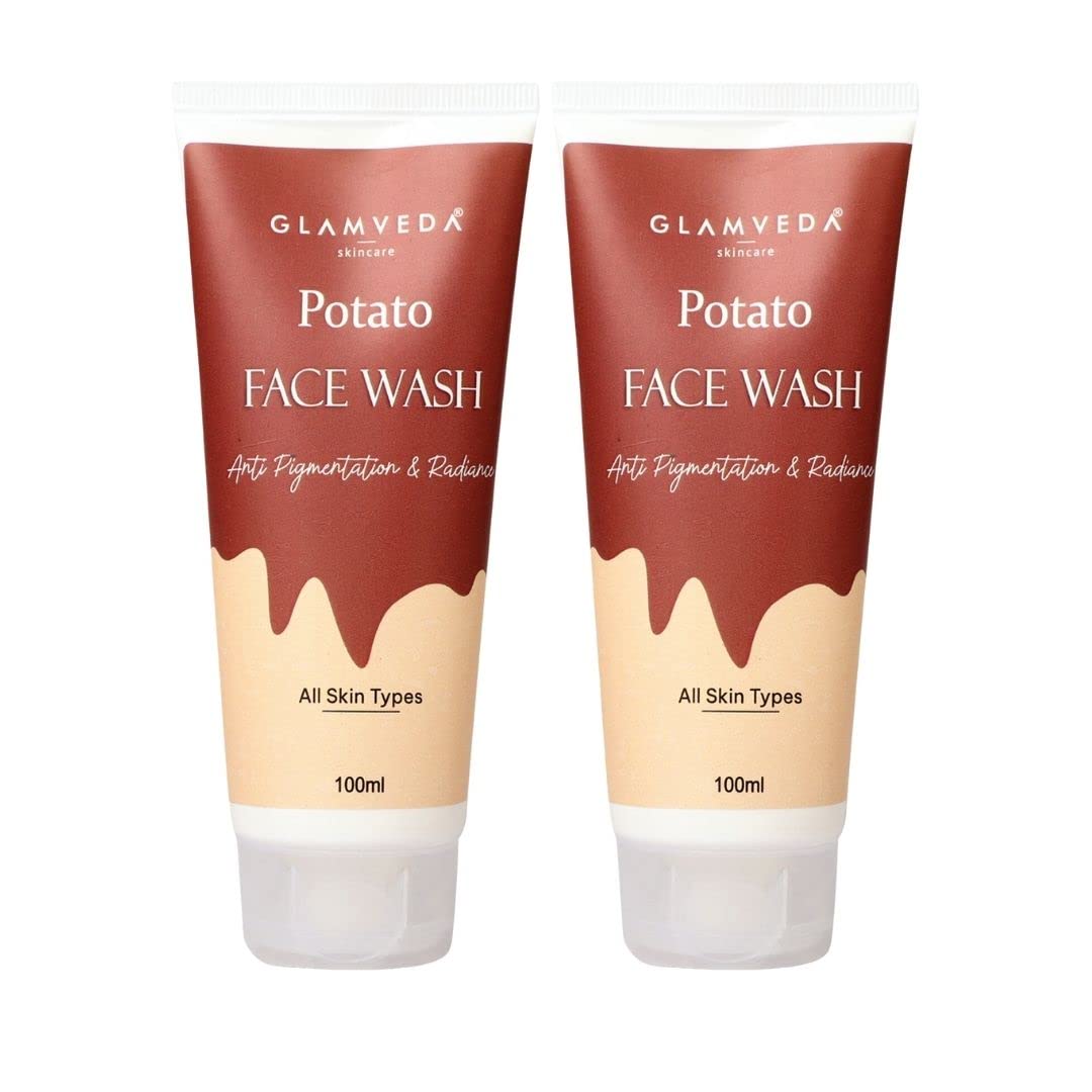 Glamveda Potato Anti Pigmentation Face wash | Reduces Hyperpigmentation & Clarifies skin | No Paraben, SLS, silicone | All Skin Types | Pack of 2