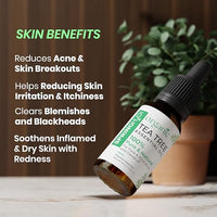 Spring H2O 100% Pure & Natural | Organic Tea Tree Essential Oil | For Face, Back Acne, Scalp & Dandruff Care | Multipurpose Oil For Healthy Skin & Hair