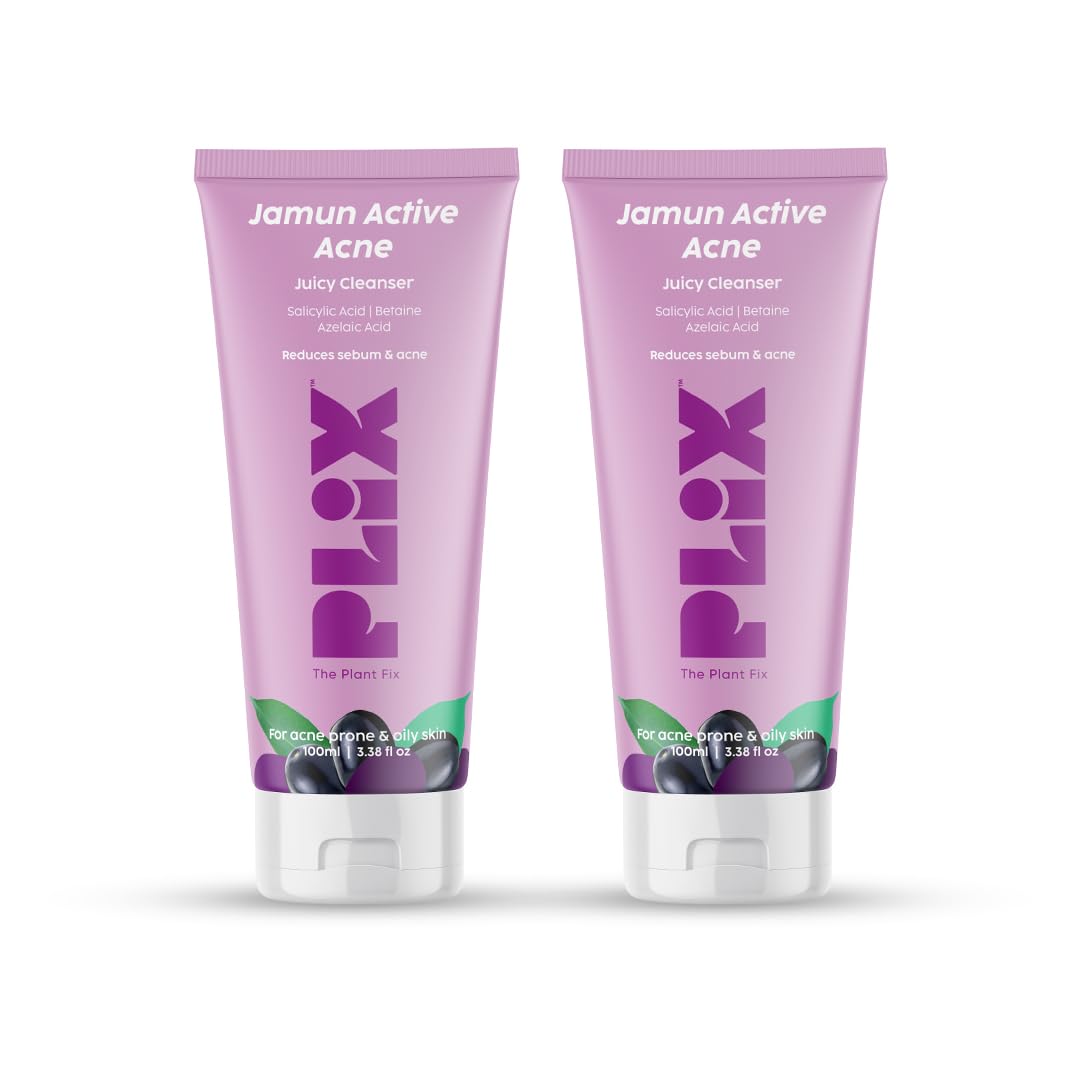 The Plant Fix Plix PLIX - THE PLANT FIX 0.5% w/w Salicylic Acid Jamun Face Wash Cleanser Gel (100 ml, Pack of 2) For Active Acne & Oil Control, For Breakouts | Oily & Acne Prone Skin | Women & Men