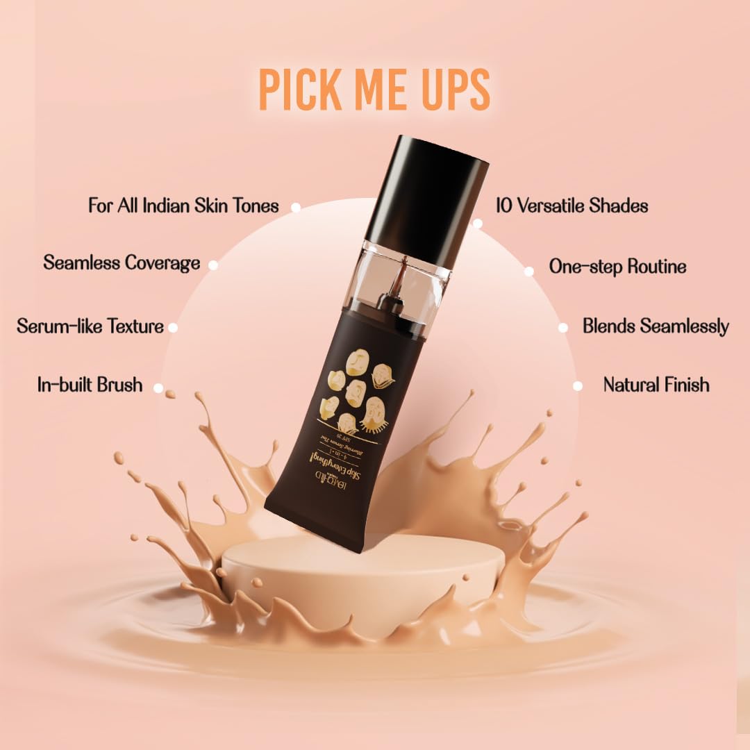 Lovechild Masaba Skip Everything Blurring 4 in 1 Serum Skin Tint, Natural Coverage, For Daily Use SPF 20, With SOD Technology, Tough Toffee, 30ml
