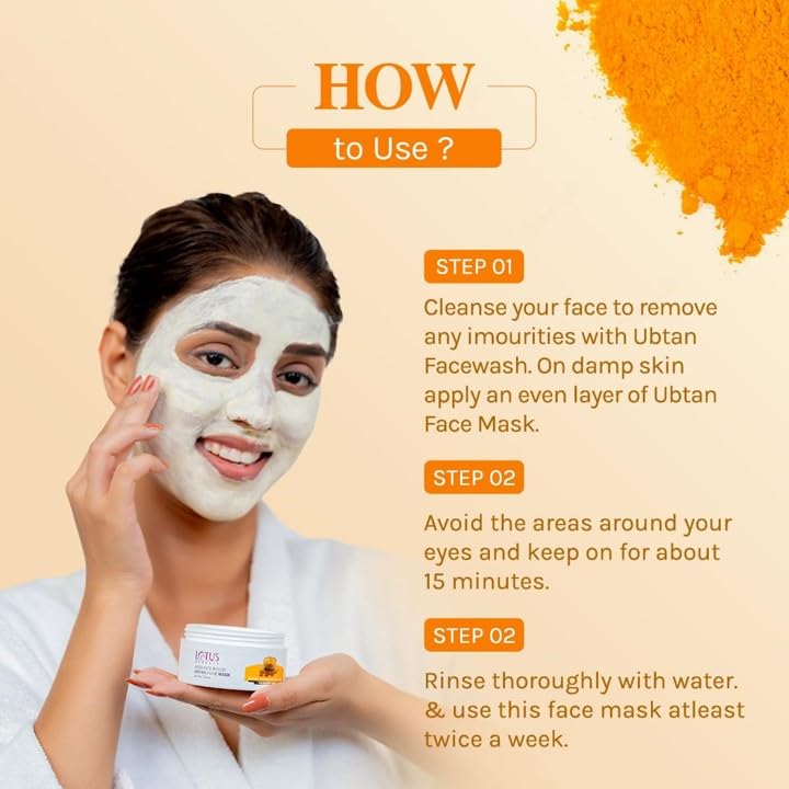 Lotus Herbals Radiance Boost Ubtan Face Cream 50gm, Boost Ubtan Face Mask 100gm set of 2