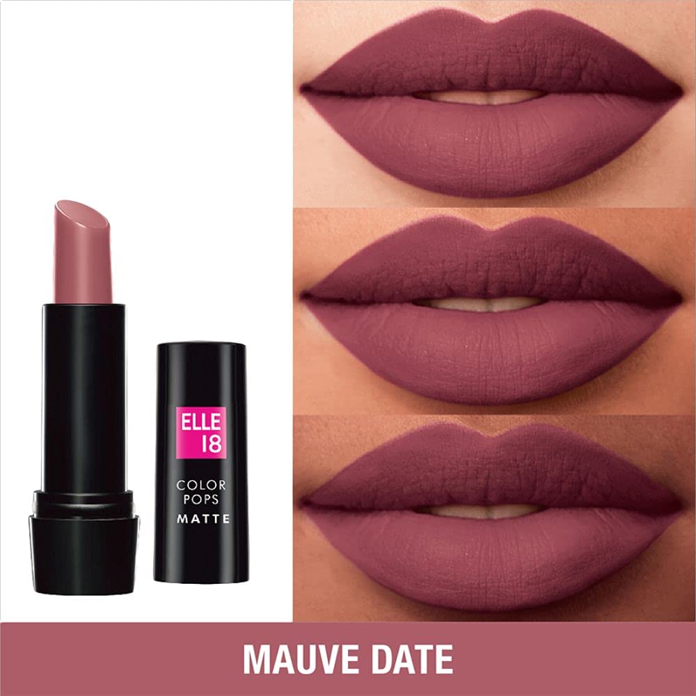 Elle 18 Lipstick Mauve Date (Matte) & Color Pop Matte Lip Color, P24, Pink Show, 4.3 g