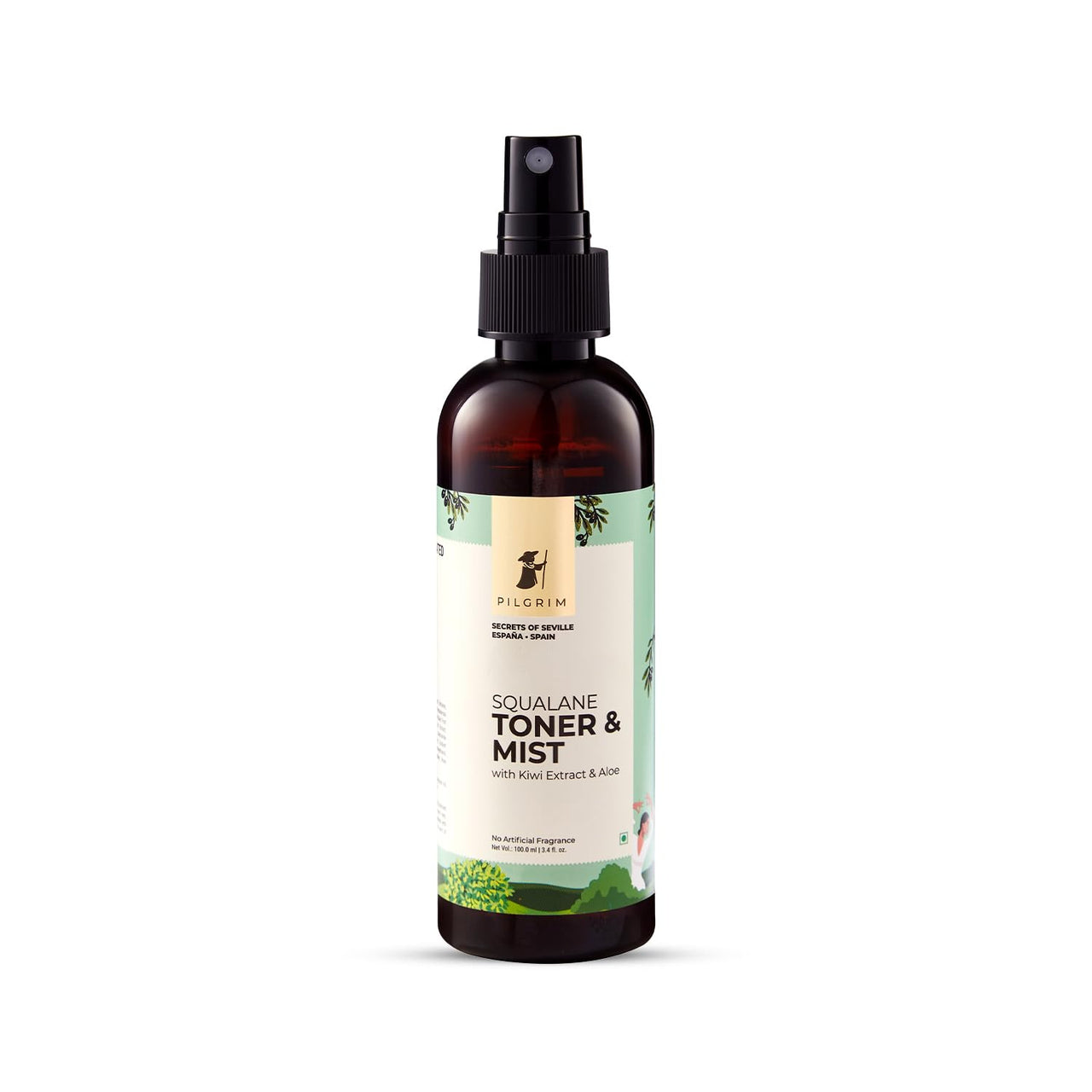 Pilgrim Spanish Squalane Face Toner for glowing skin | Refreshes & hydrates skin | Alcohol-free toner for open pores tightening|Toner for oily skin|Toner for acne prone skin | Toner for dry skin|100ml