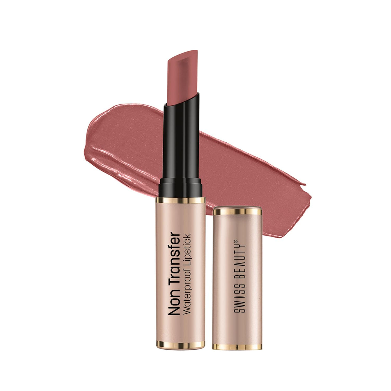 Swiss Beauty Non-Transfer Waterproof Lipstick with Jojoba Seed Oil | Matte Finish | Long-Lasting | Highly Pigmented | Shade- Bare, 3gm