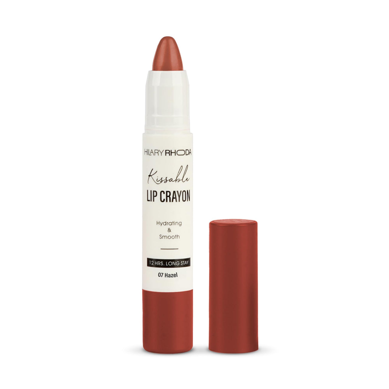 Hilary Rhoda Kissable Lip Crayon |12-Hour Stay | Highly Pigmented Matte Finish | Smudge-Proof & Transfer proof Lipstick | Retractable Lip Crayon | 3.5g - (Hazel | Shade 07)