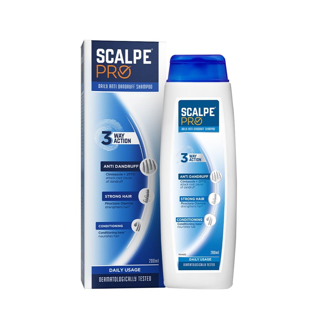 Scalpe Pro Anti dandruff Shampoo 200ml,Scalpe Pro Daily Anti-Dandruff Shampoo | Removes Dandruff From Source | Helps With Itching, Irritat