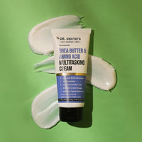 Dr. Sheth's 4.4% Shea Butter & 0.5% Amino Acid Multitasking Face Cream (Vegan) with 1% Niacinamide, 1% Octadecenoic Acid and Narcissus Extract, for Dryness, Damaged Skin, For All Skin Types, 50g