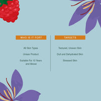 Juicy Chemistry Saffron & Red Raspberry Facial Oil, 10 ml | Organic Face Oil for Skin Brightening & Moisturising | Ecocert Certified for Men & Women | Cruelty-free & 100% Vegan