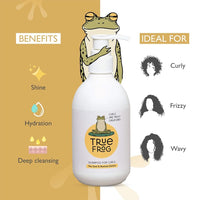 True Frog’s Curly Hair Kit with Shampoo for Curls, Everyday Hair Conditioner and Curl Defining Cream To Moisturize and Define Curls With Beetroot Extract and Ricewater Extract For Curly, Wavy Hair - (Combo Pack of 3) - 750ml