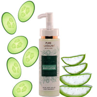 Pure Aatman Aloevera & Shea Butter Hydra Body Lotion 200 ml | 24 H Moisturization| Non Sticky Feel | With Goodness of Cucumber & Vitamin -E For Instant Hydration| For Men & Women