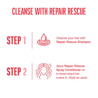 Schwarzkopf Professional New Bonacure Clean Repair Rescue Shampoo (250ml) with Arginine + Spray Conditioner 200ml | COMBO for Damaged and chemically treated hair