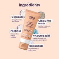Aravi Organic Advanced Barrier Repair Moisturizer - With Ceramide, Peptide, Hyaluronic Acid & Cica - For Deep Moisturizing, Strengthening & Skin Barrier Repair - For All Skin Types - 100 gm