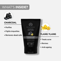 The Man Company Charcoal Face Wash (Buy 1 Get 1 Free) -75ml Each | Ylang Ylang | Anti Pollution, Acne Oil Control | Deep Cleansing | Blackheads Removal | All Skin Types