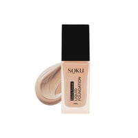 SOKU Fidelity Forever Liquid Buildable Coverage Foundation | With Shea Butter & Vitamin E | For All Skin Types | Satin Finish, Long-Lasting with a Silky Texture (Biskotti-06) - 30ml