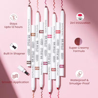 SHOPAAREL BE BOLD Lip & Eye Pencil, 2-in-1 Lip & Eye Liner, Creamy & Blendable, Lip Liner, Built-In Sharpener, Matte Finish, Eye Liner, Intense Pigment, Smudge-Proof, Long Lasting-0.4 Gm, Natural