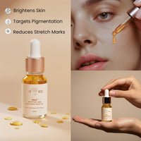 BiE Halo Uplifting & Soothing Face Oil | Pure Saffron Facial Oil | Brightens Skin, Targets Pigmentation & Wrinkles, Stretch Marks | For Dry to Normal Skin | Non Greasy & Pure Kumkumadi Tailam | Unisex | 10ml