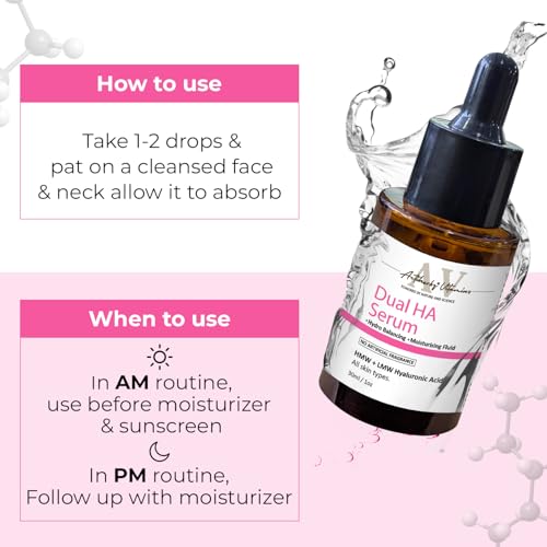 ACTIHERBZ vitamins DUAL Hyaluronic Acid Face Serum For Plum Youthful Skin | Hydrating Face Serum For Fine lines | For All Skin Types – 30ml