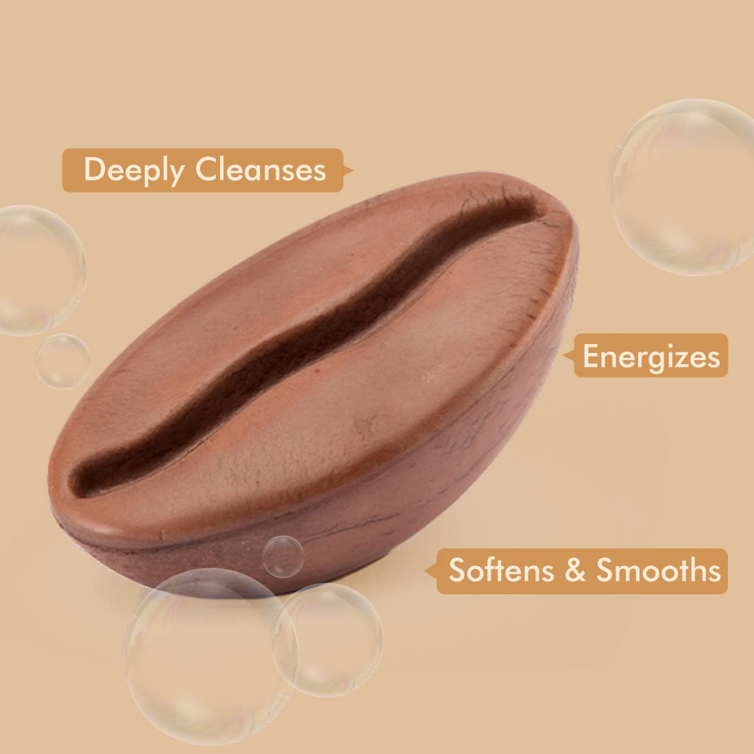 mCaffeine Deep Cleansing Bath Soap with Vitamin E and Coffee Oil | Energizes, Tones and Softens Skin | Bathing Soap in Signature Coffee Shape with Refreshing Aroma | Natural & 100% Vegan